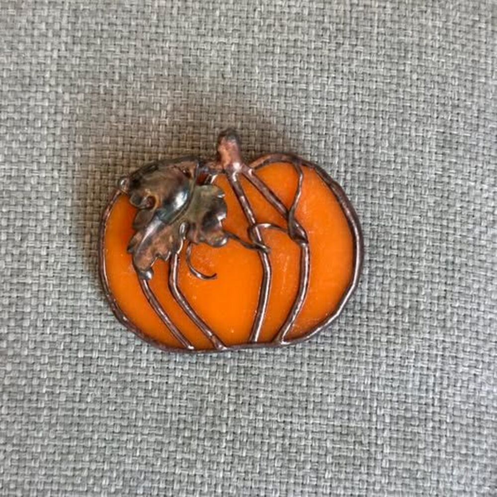 Pumpkin Brooch – Copper Wire Fall Halloween Pin